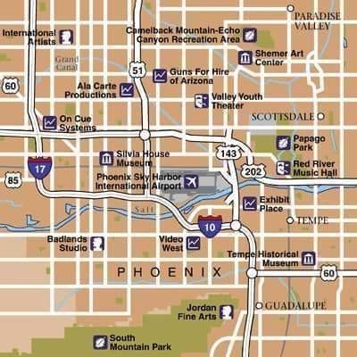 Mapa de los aeropuertos de Phoenix