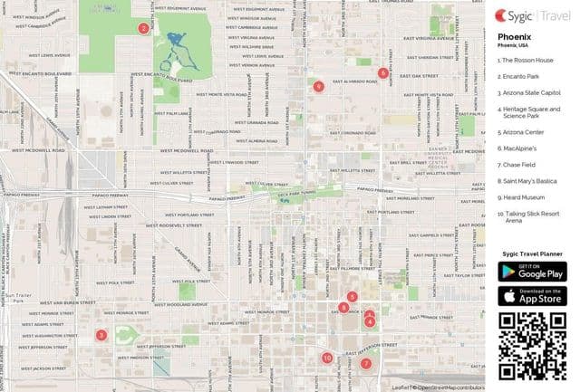Mapa de lugares de interés de Phoenix