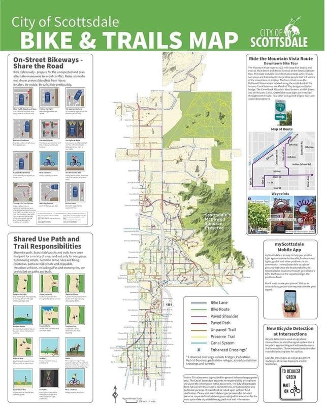 Mapa del carril bici de Phoenix