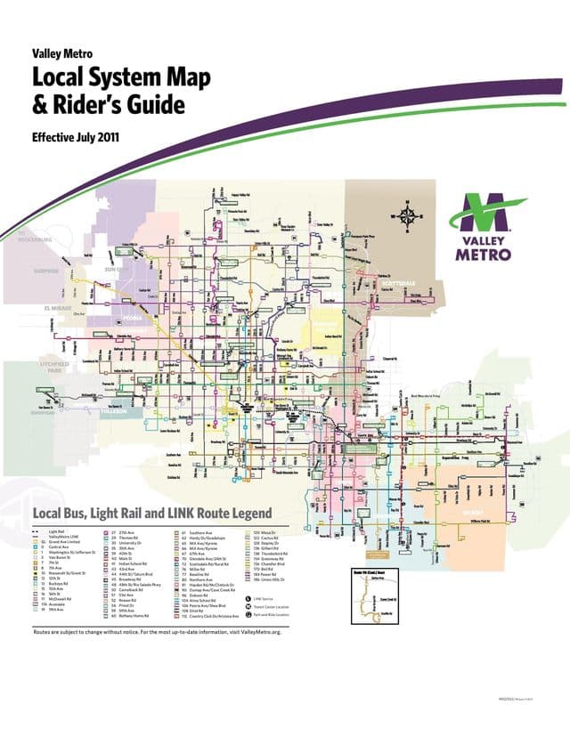 Mapa de la estación de autobuses de Phoenix