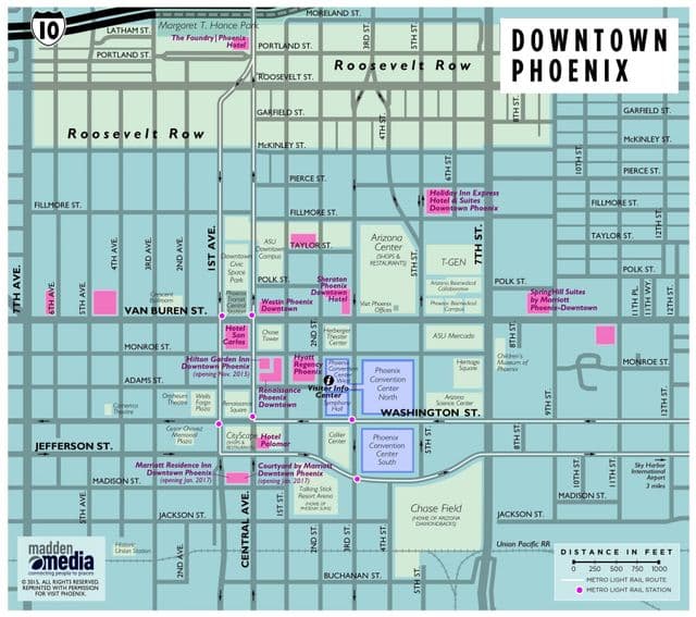 Mapa del centro de Phoenix