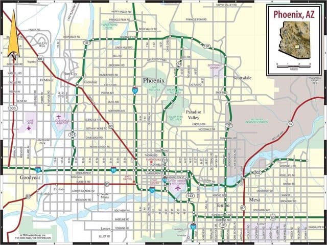 Mapa de carreteras de Phoenix