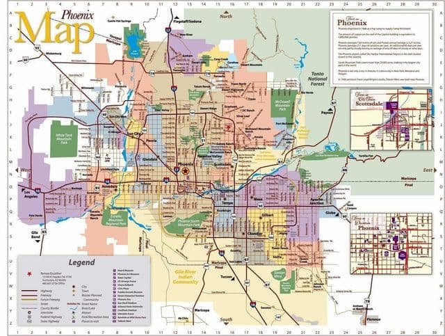 Mapa turístico de Phoenix