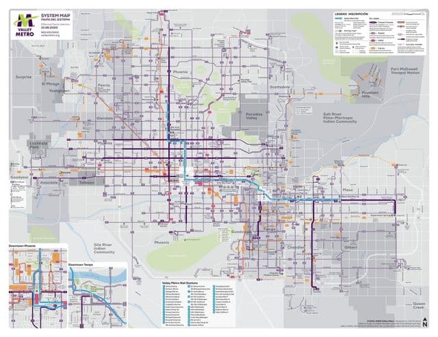 Mapa de transporte de Phoenix