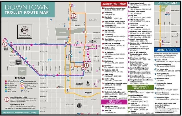 Mapa de las estaciones del trolebús de Phoenix